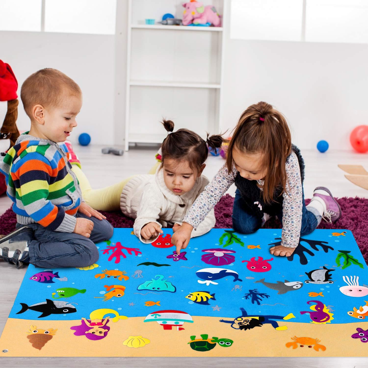 Activity-board Filzgeschichten aus Meerestieren für Kinder Ocean World Storytelling