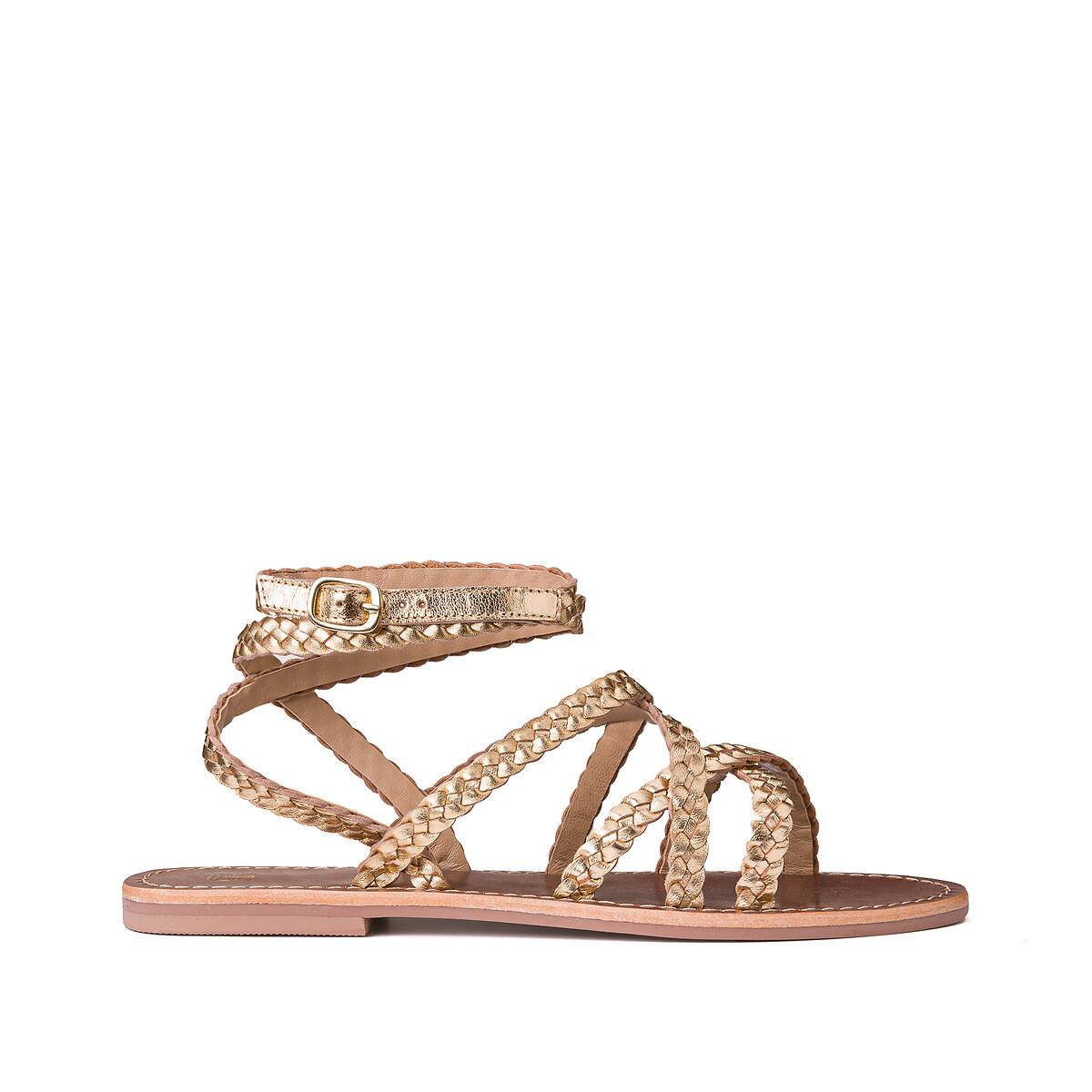 La Redoute Collections Geflochtene Signature-Sandalen aus Leder