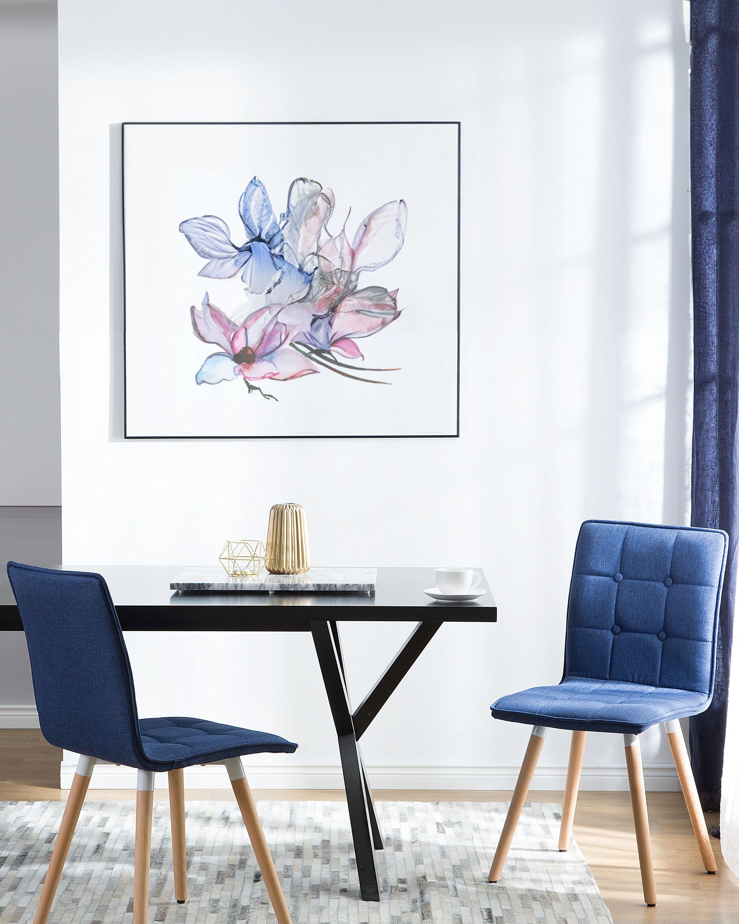 Beliani Esszimmerstuhl 2er Set aus Polyester Glamourös BROOKLYN