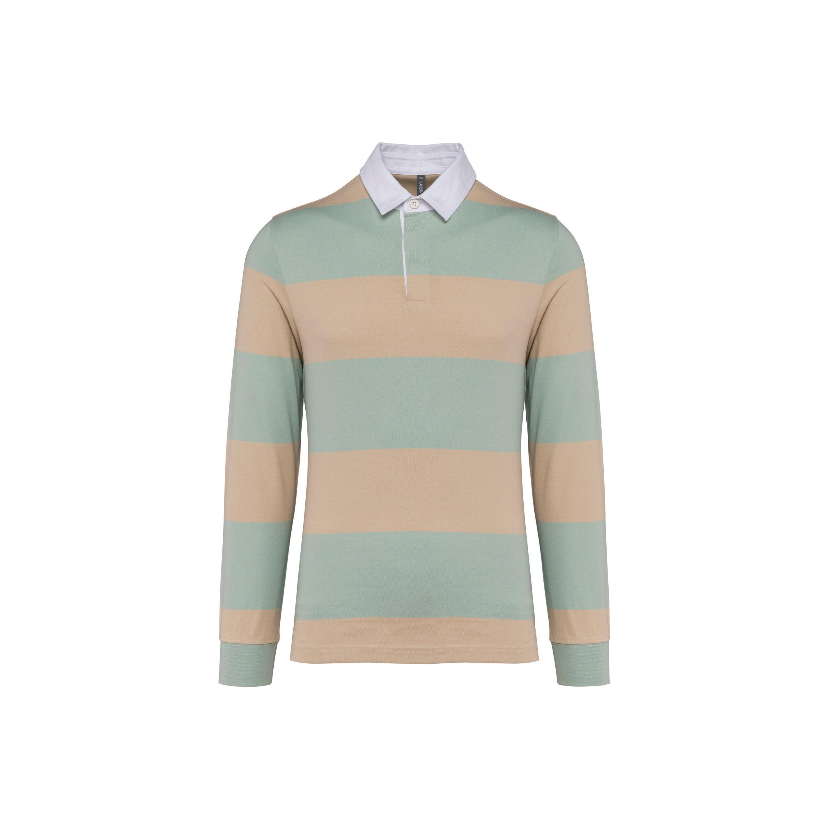Kariban Gestreiftes Langarm Poloshirt