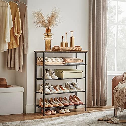 Pricenet Vielseitiges Schuhregal mit Spanplattenplatte und 4 Ablagen