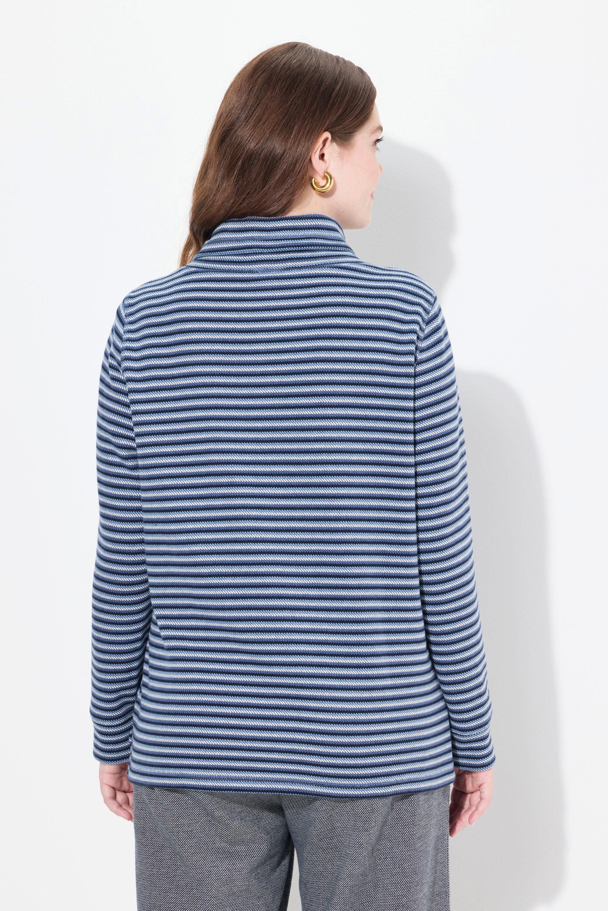 Ulla Popken Sweatshirt, Stehkragen, Langarm, Biobaumwolle