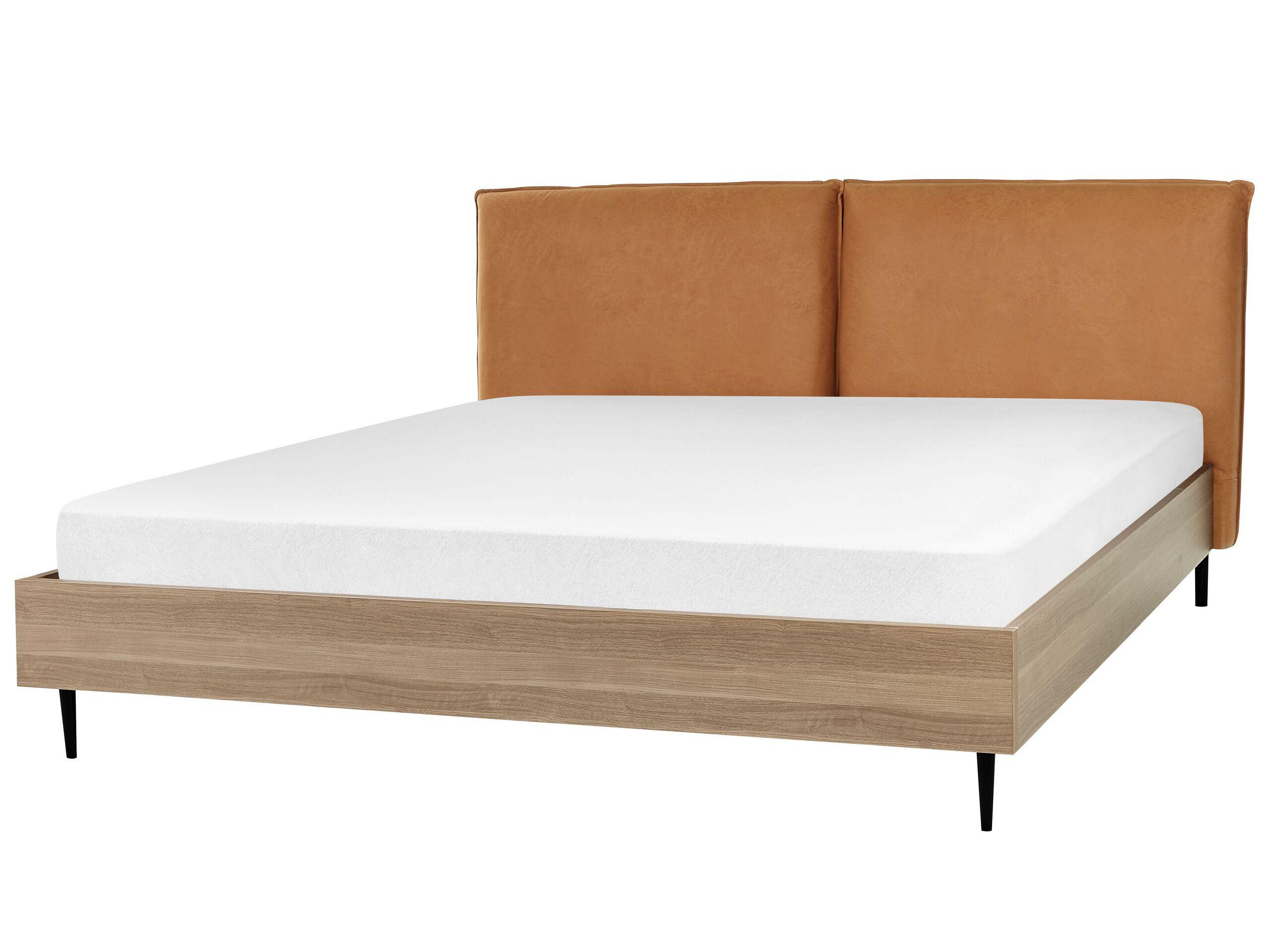 Beliani Bett mit Lattenrost aus Kunstleder Klassisch LIMANTON