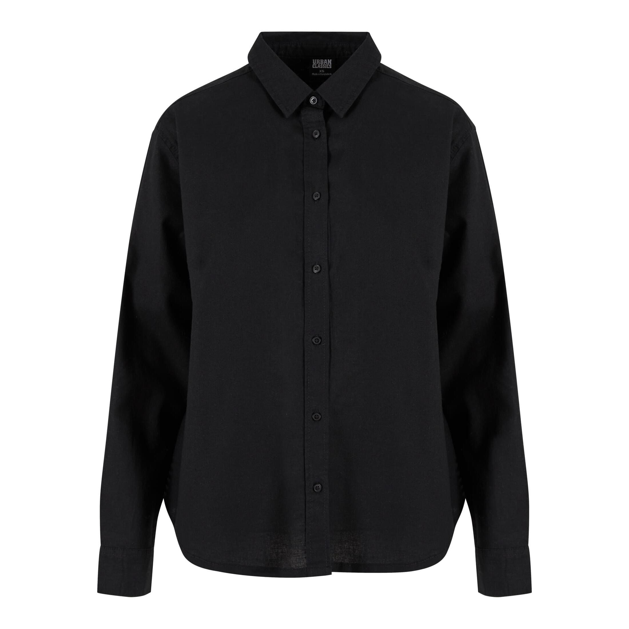 URBAN CLASSICS oversize leinenmix-hemd für damen