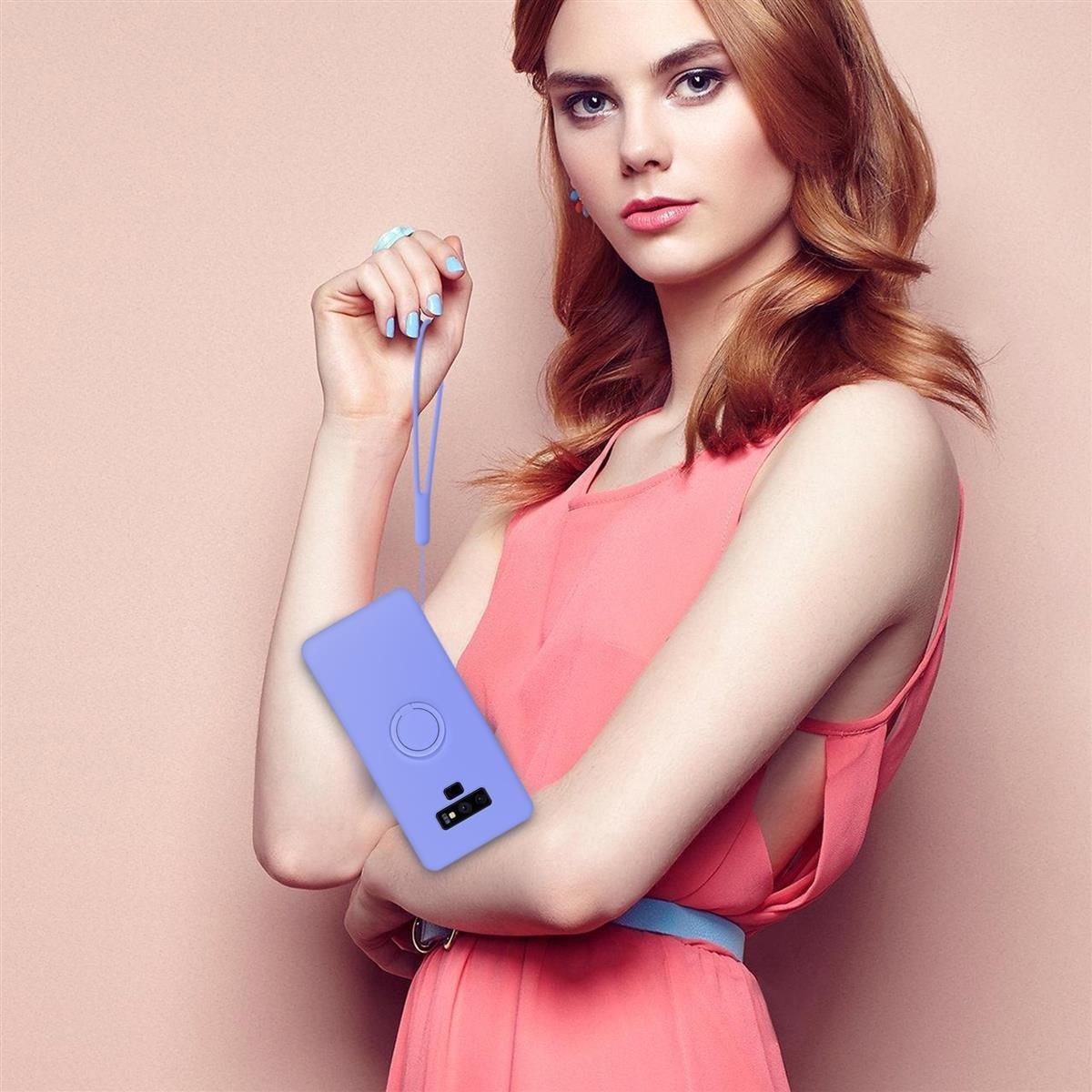 Cadorabo Hülle für Samsung Galaxy NOTE 9 TPU Silikon mit Ring Liquid