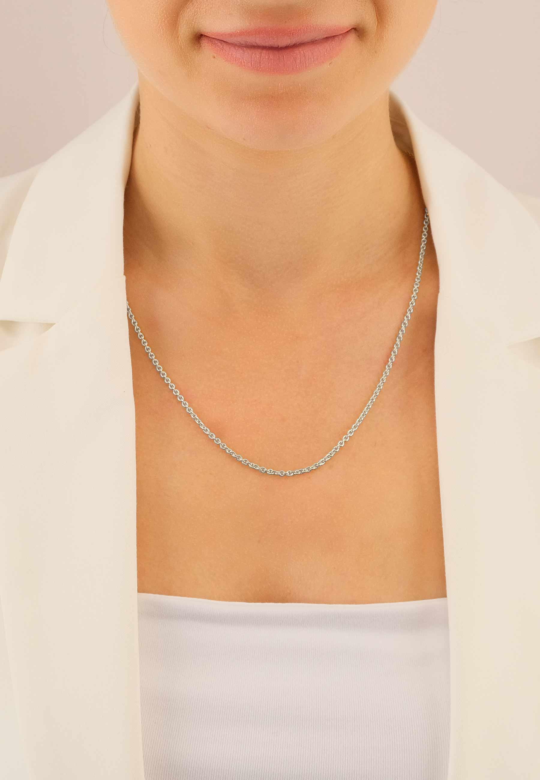 MUAU Schmuck Collier Rundanker Weissgold 750, 2.3mm, 38cm