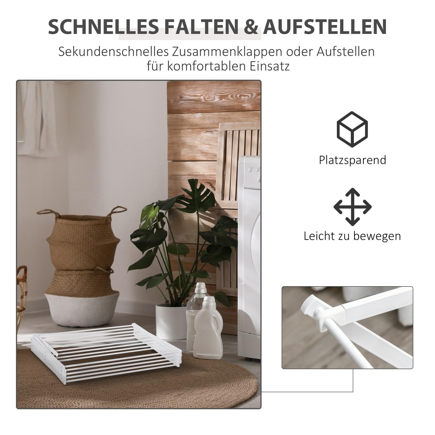 Northio Wäscheständer Faltbar 8-Stufig Turmtrockner Metall Kunststoff Weiß 74X35X144Cm