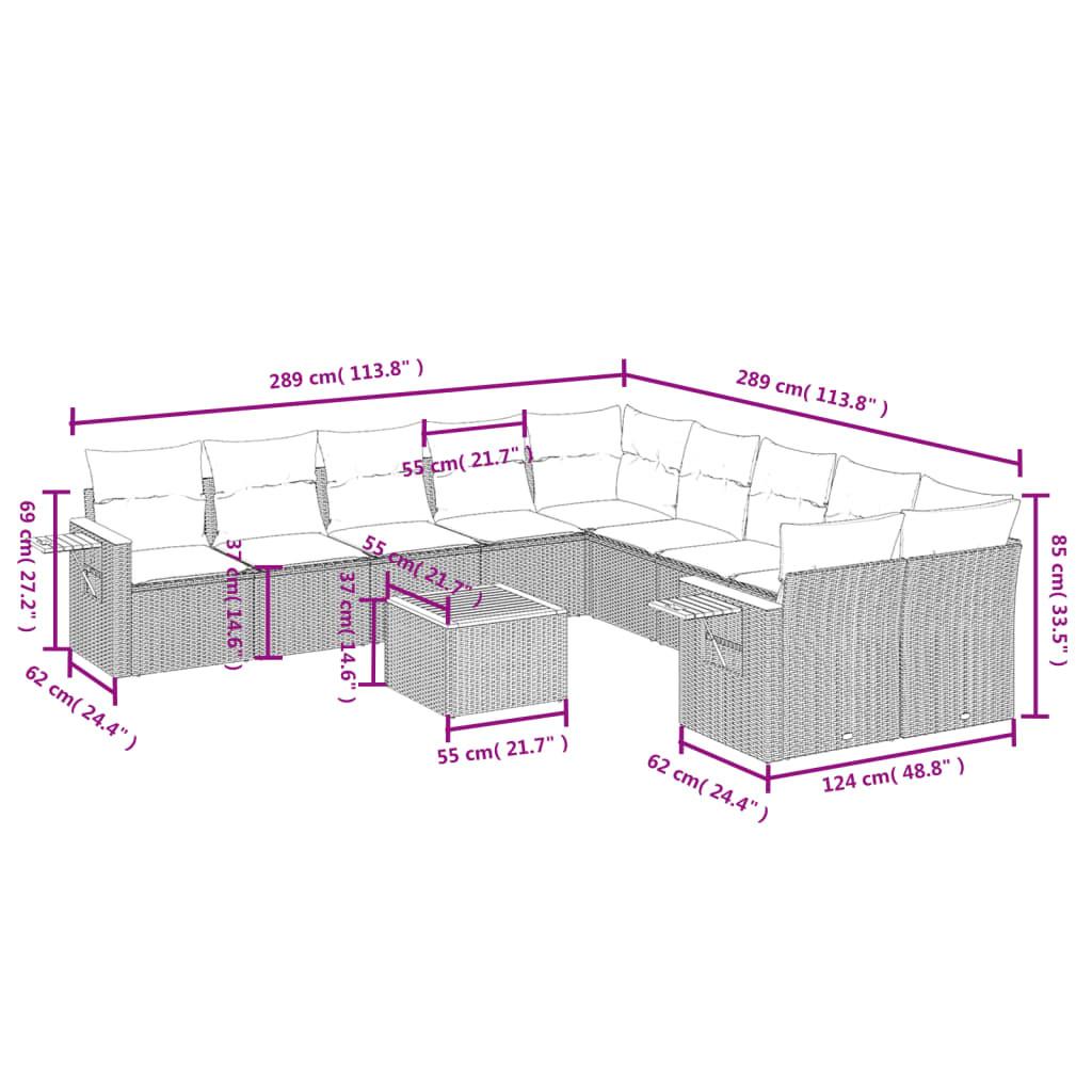 VidaXL Garten sofagarnitur poly-rattan