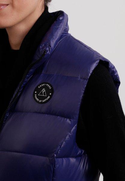 CASH-MERE.CH Daunengilet mit Kaschmirfutter in glänzender Optik
