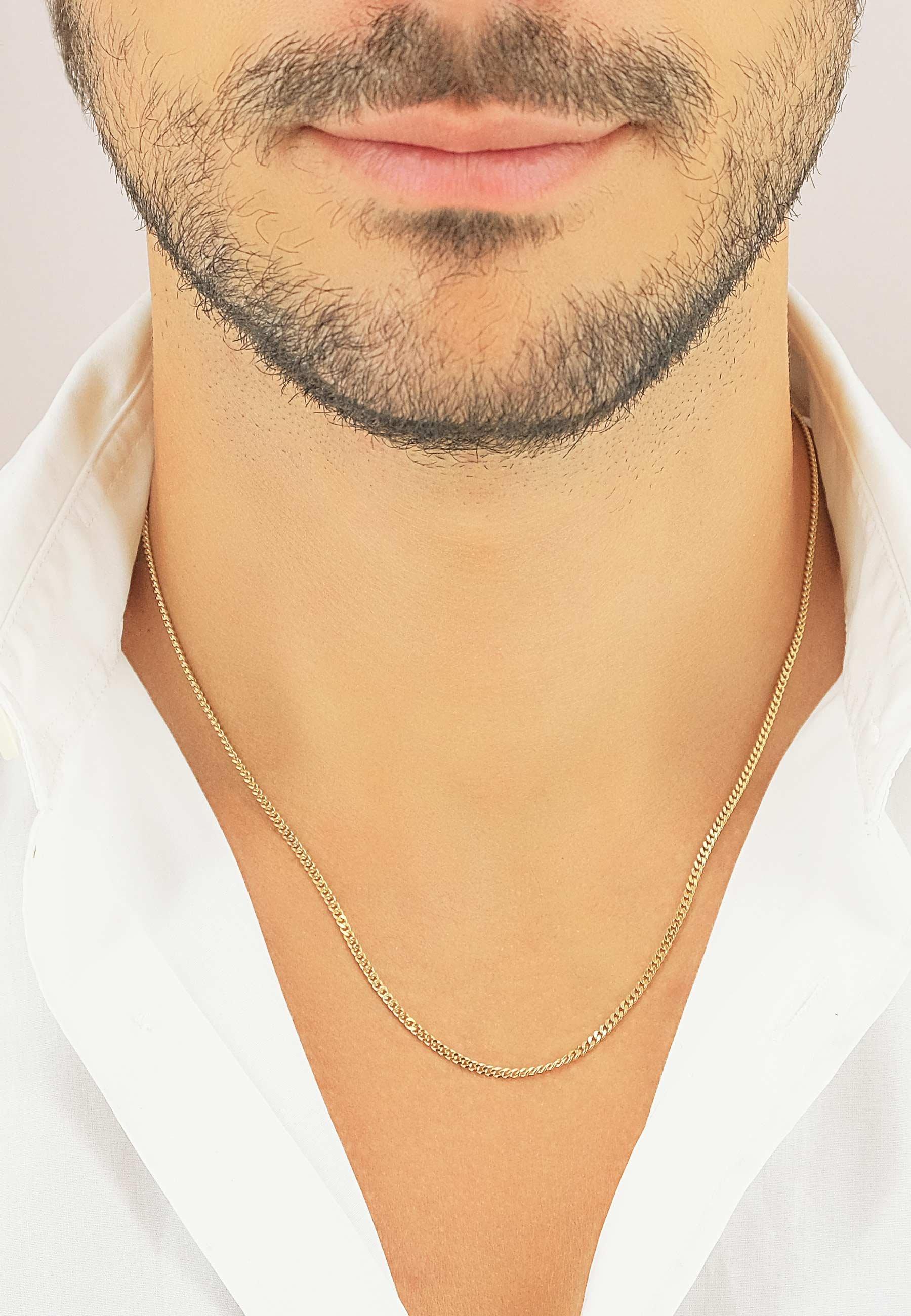 MUAU Schmuck Collier Panzer Gelbgold 585, 2.1mm, 55cm