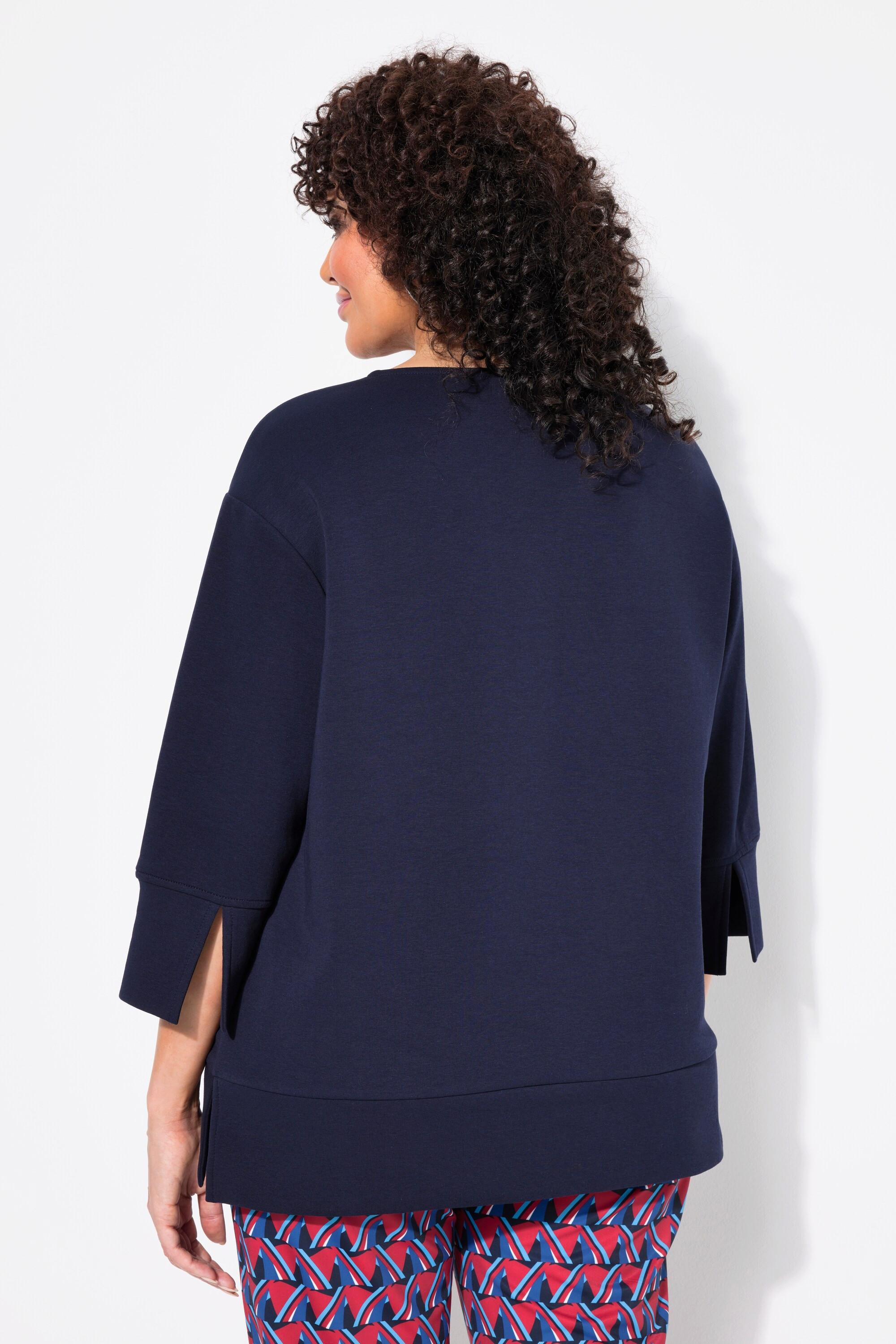 Ulla Popken Punto-Sweatshirt, Rundhals, 3/4-Arm