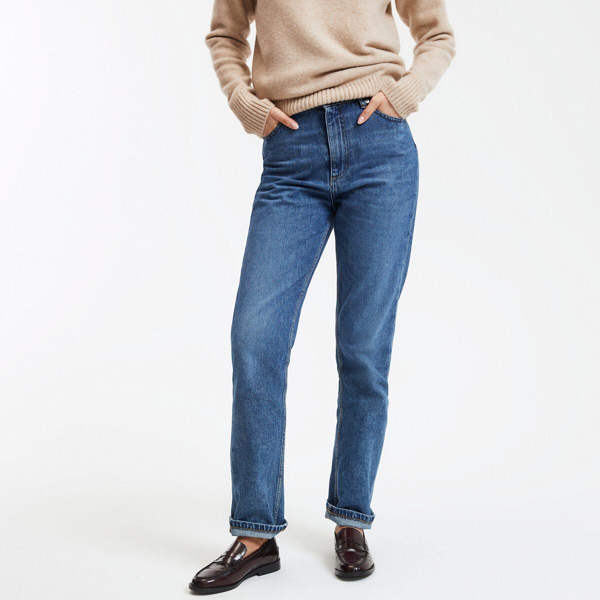La Redoute Collections High-Waist Straight Leg Jeans