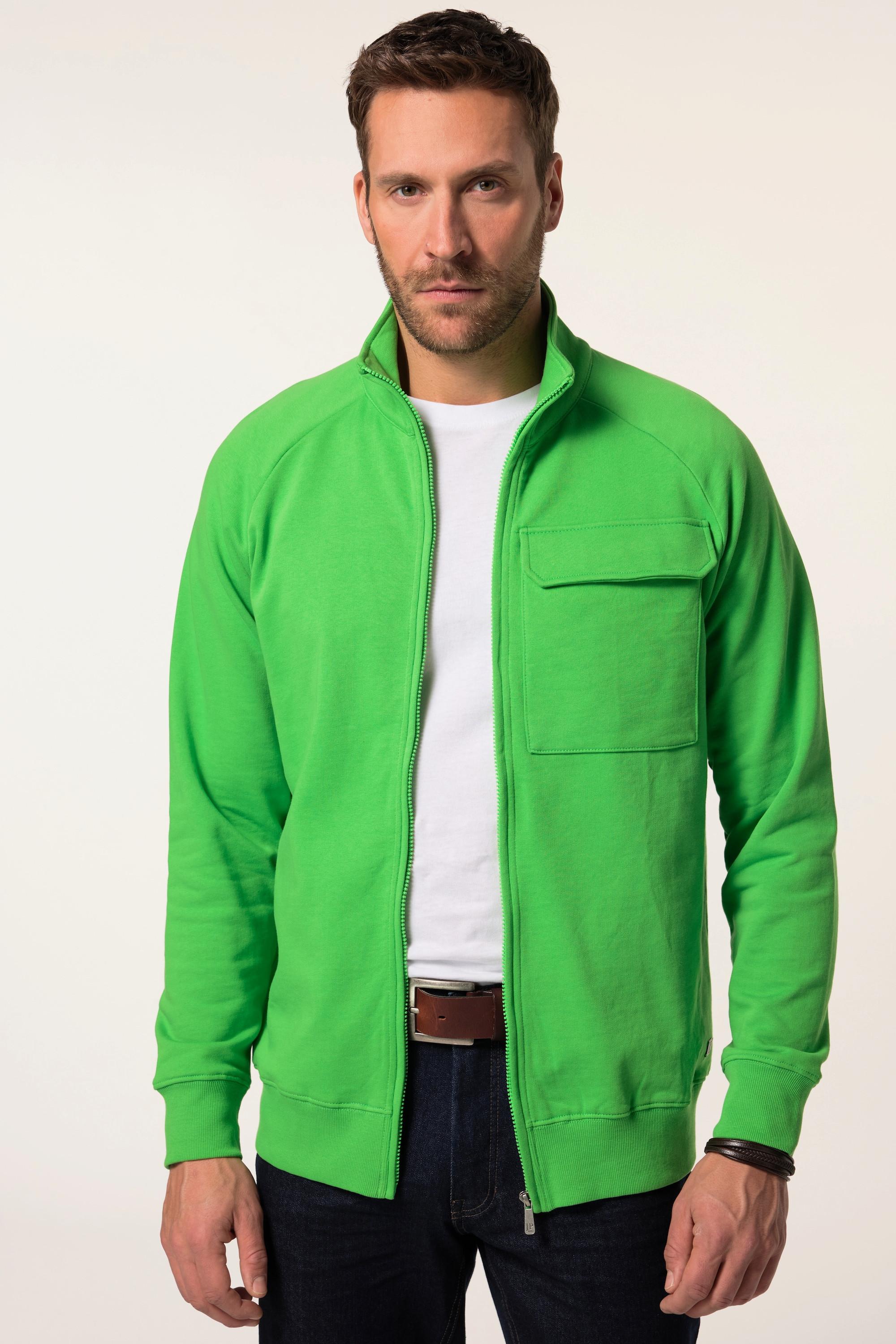 JP1880 Sweatjacke, Waffelstruktur, Stehkragen