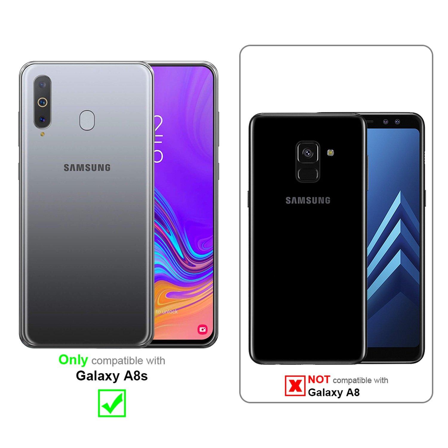 Cadorabo Hülle für Samsung Galaxy A8s Blumen Design Magnetverschluss