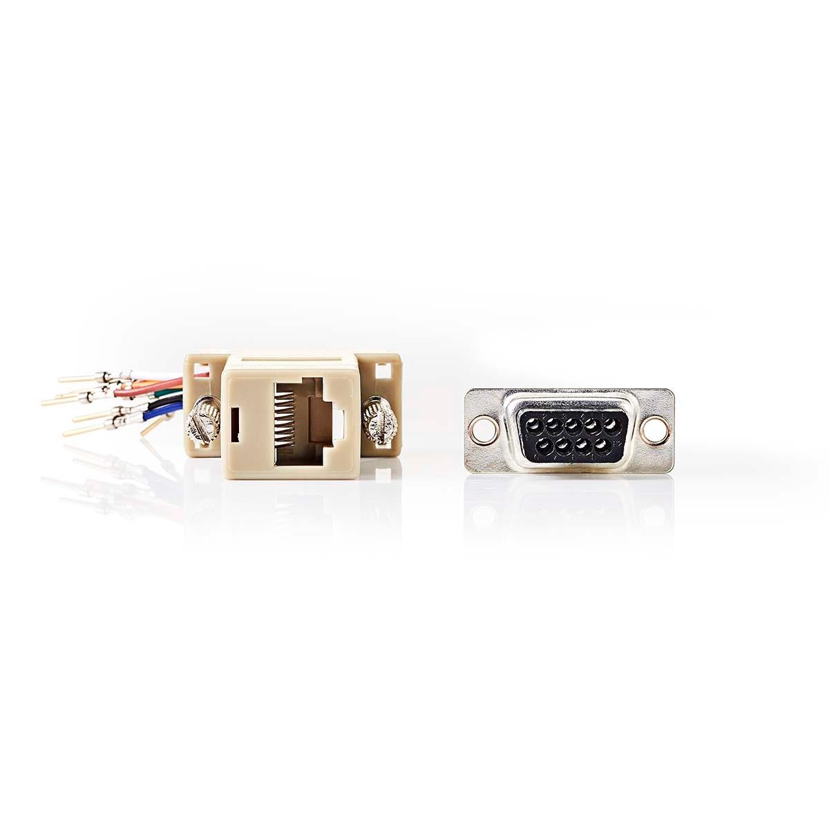 Nedis Serieller Adapter | Adapter | D-SUB 9-Pin Stecker | RJ45 Buchse | Vernickelt | Elfenbein | Box