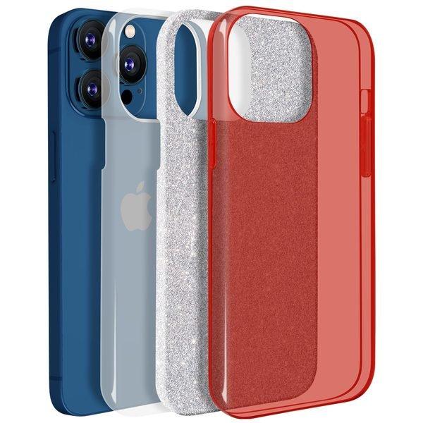 Avizar Glitter Hülle iPhone 13 Pro Max Rot
