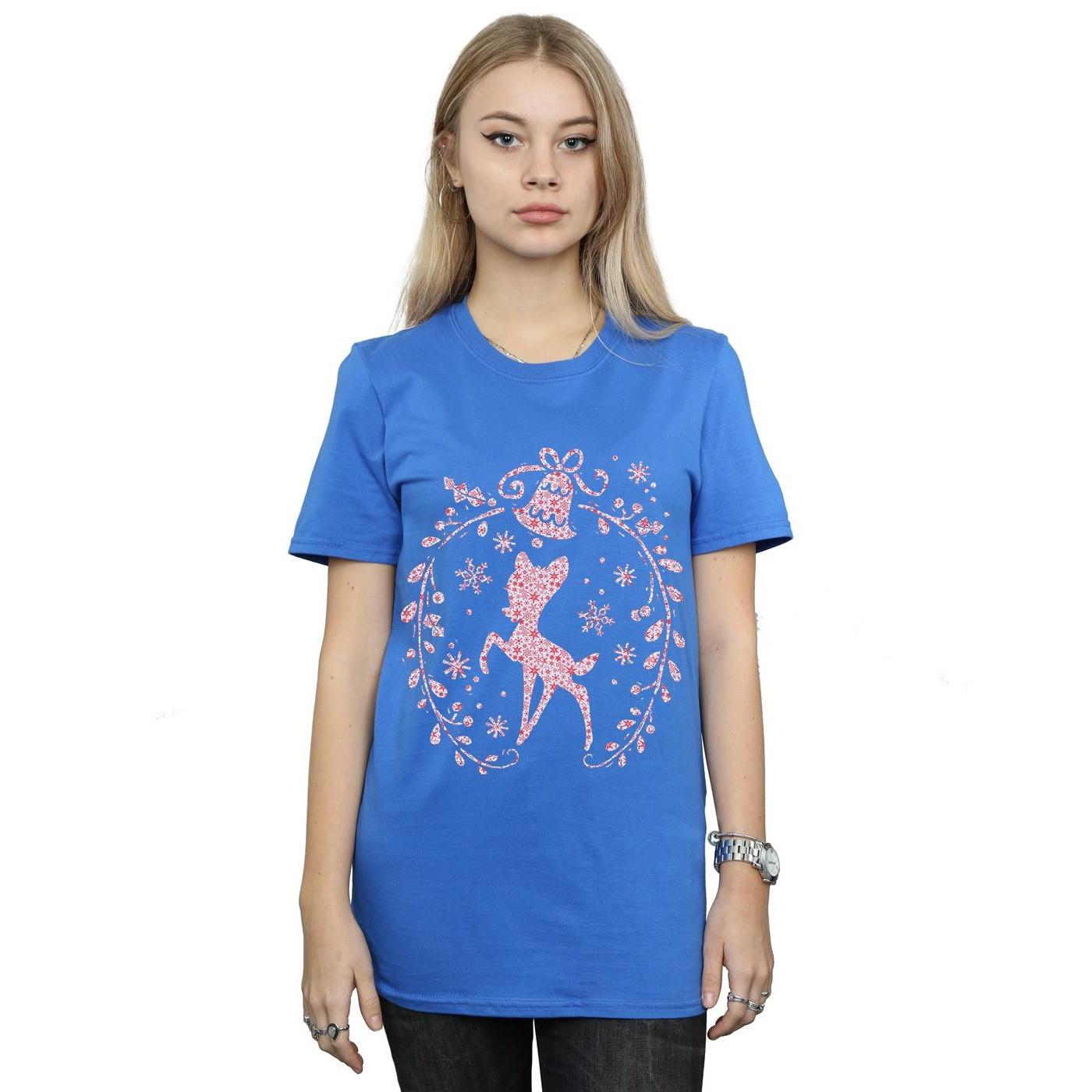 Disney Bambi Christmas Floral Print T-Shirt