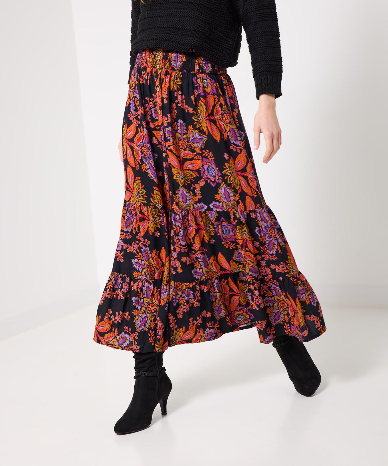 Joe Browns Auffälliger Blumenprint-Maxirock mit Knopfleiste