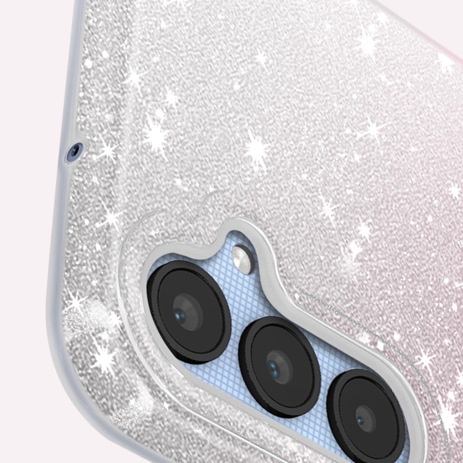 Avizar Glitter Hülle Samsung A25 5G Clear /Rosa