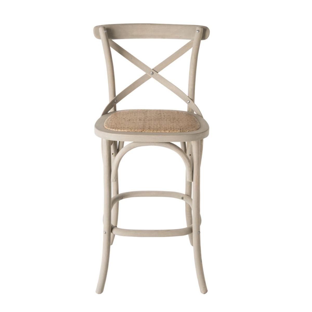 Calicosy Tresenhocker aus Massivholz und Wiener Geflecht L50 cm - BISTROT