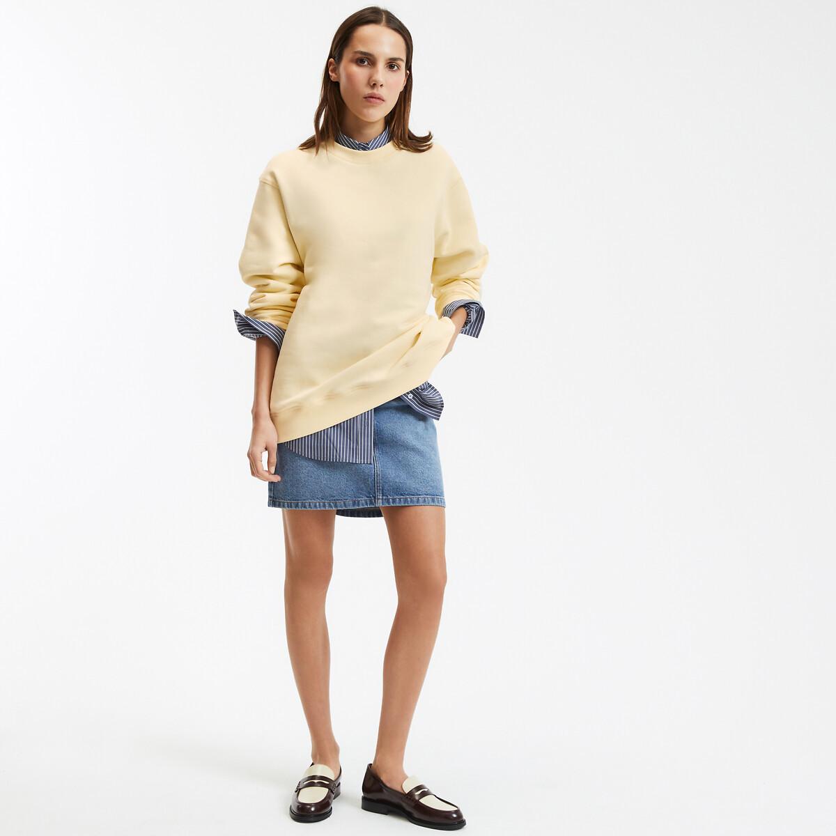 La Redoute Collections Oversize-Sweatshirt mit rundem Ausschnitt