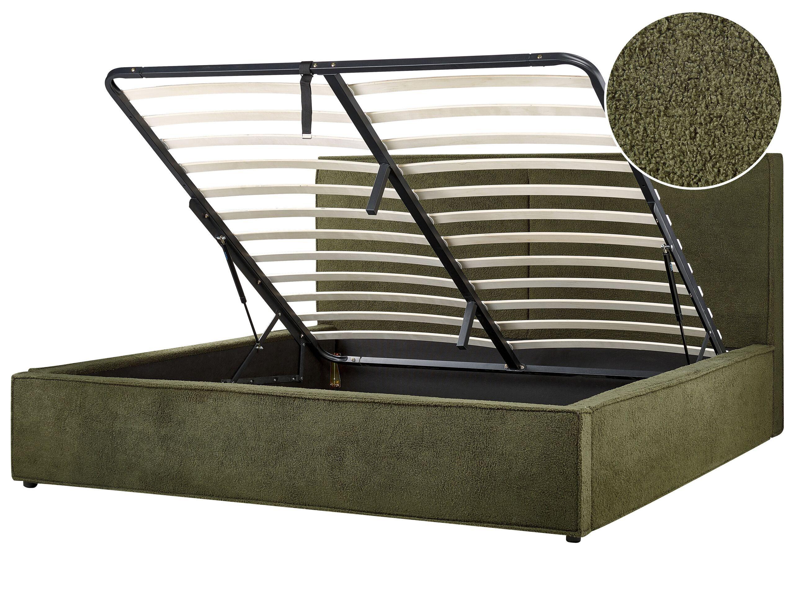 Beliani Bett mit Stauraum aus Bouclé Modern MOISSAC