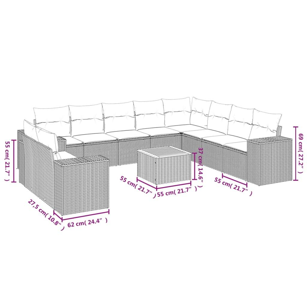 VidaXL Garten sofagarnitur poly-rattan