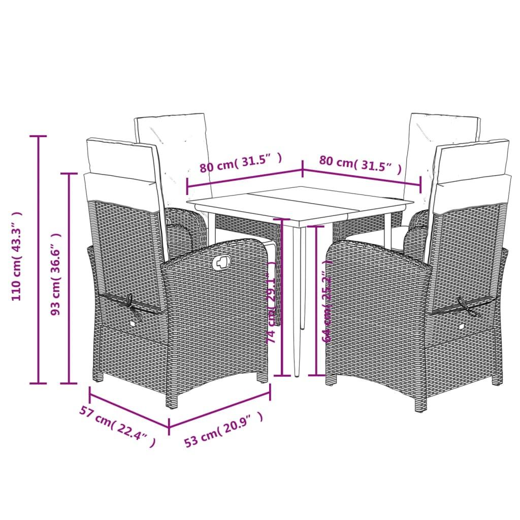 VidaXL Garten essgruppe poly-rattan