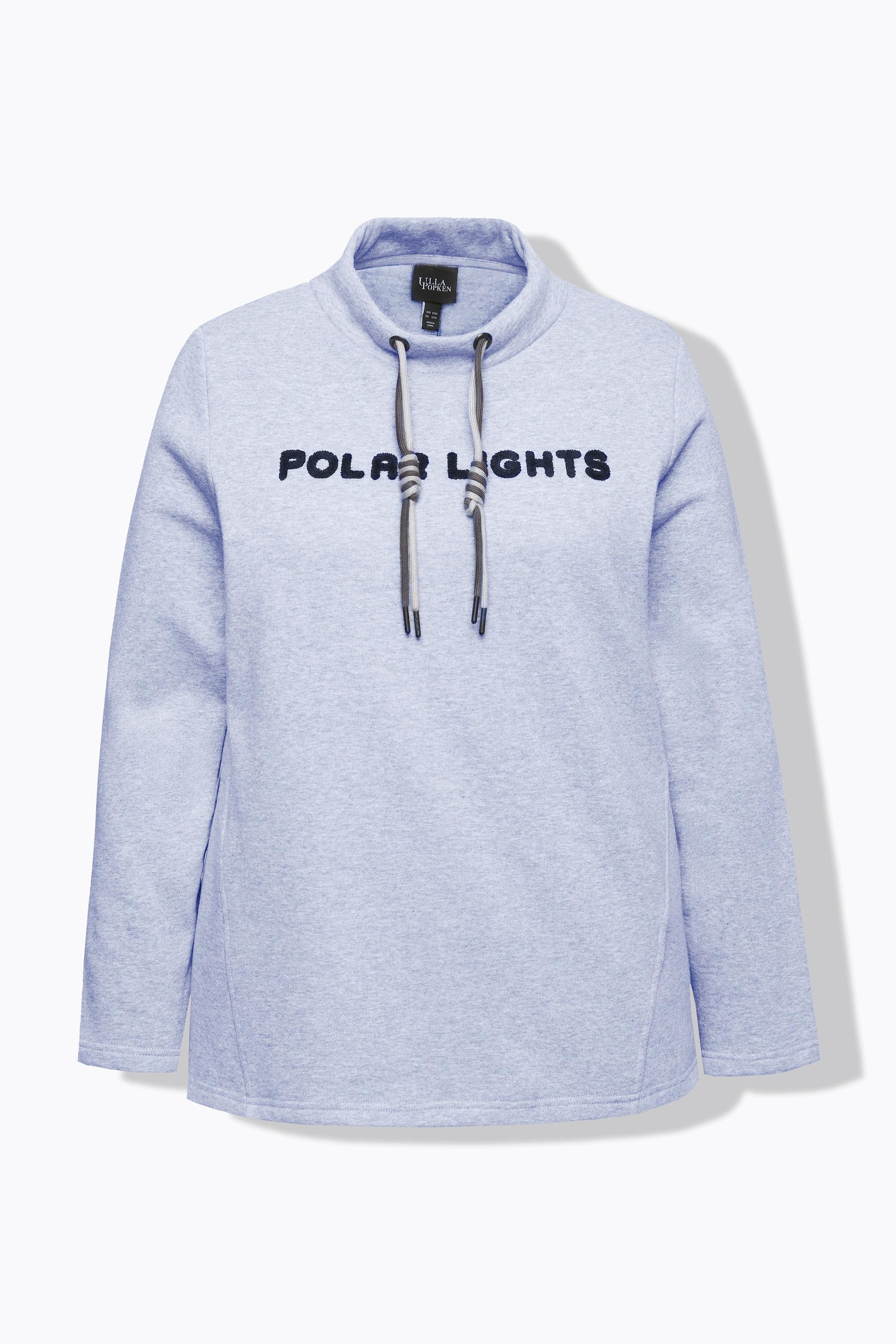 Ulla Popken Sweater, Schriftmotiv, Stehkragen, Langarm