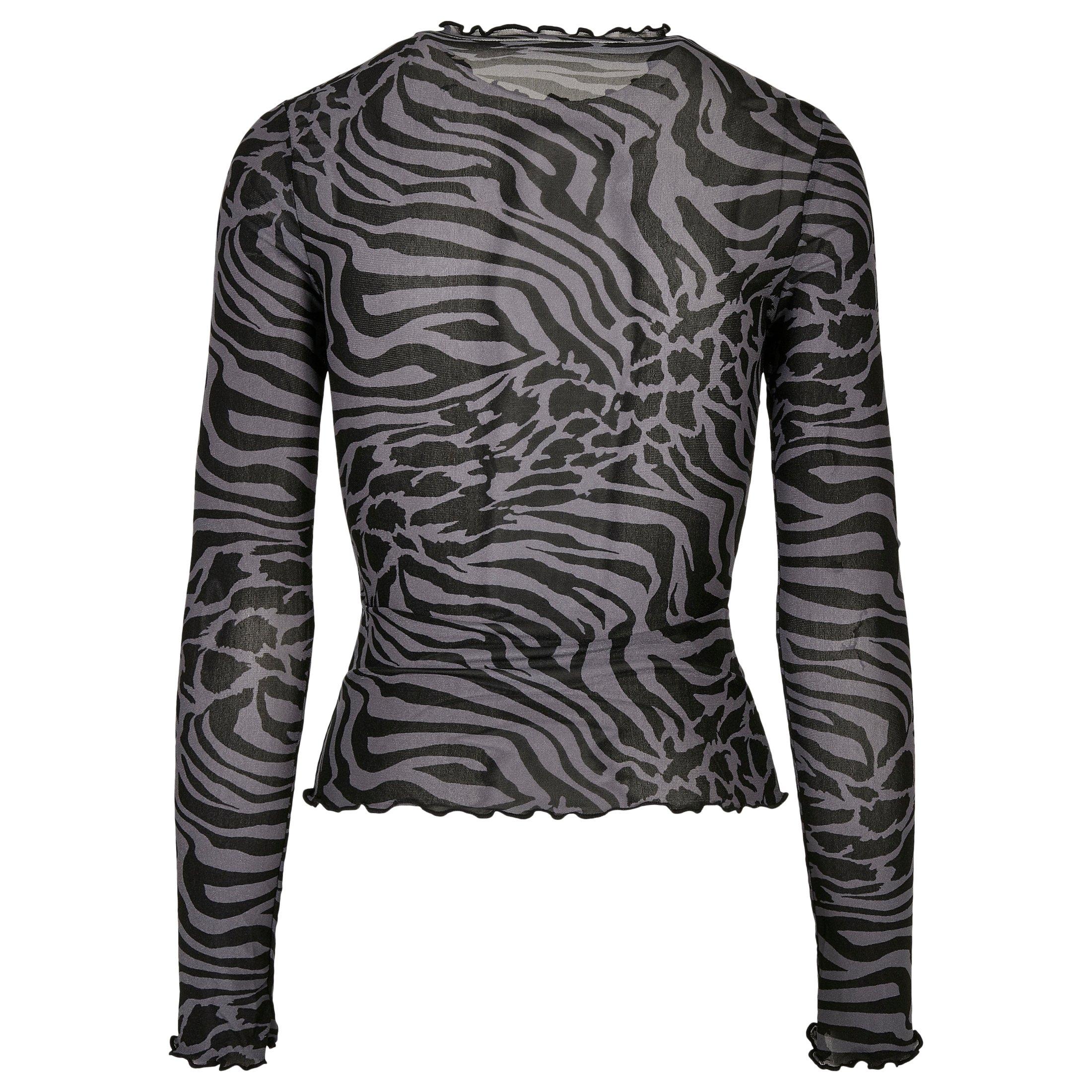 URBAN CLASSICS langärmeliges damen-rollkragen-top aop mesh