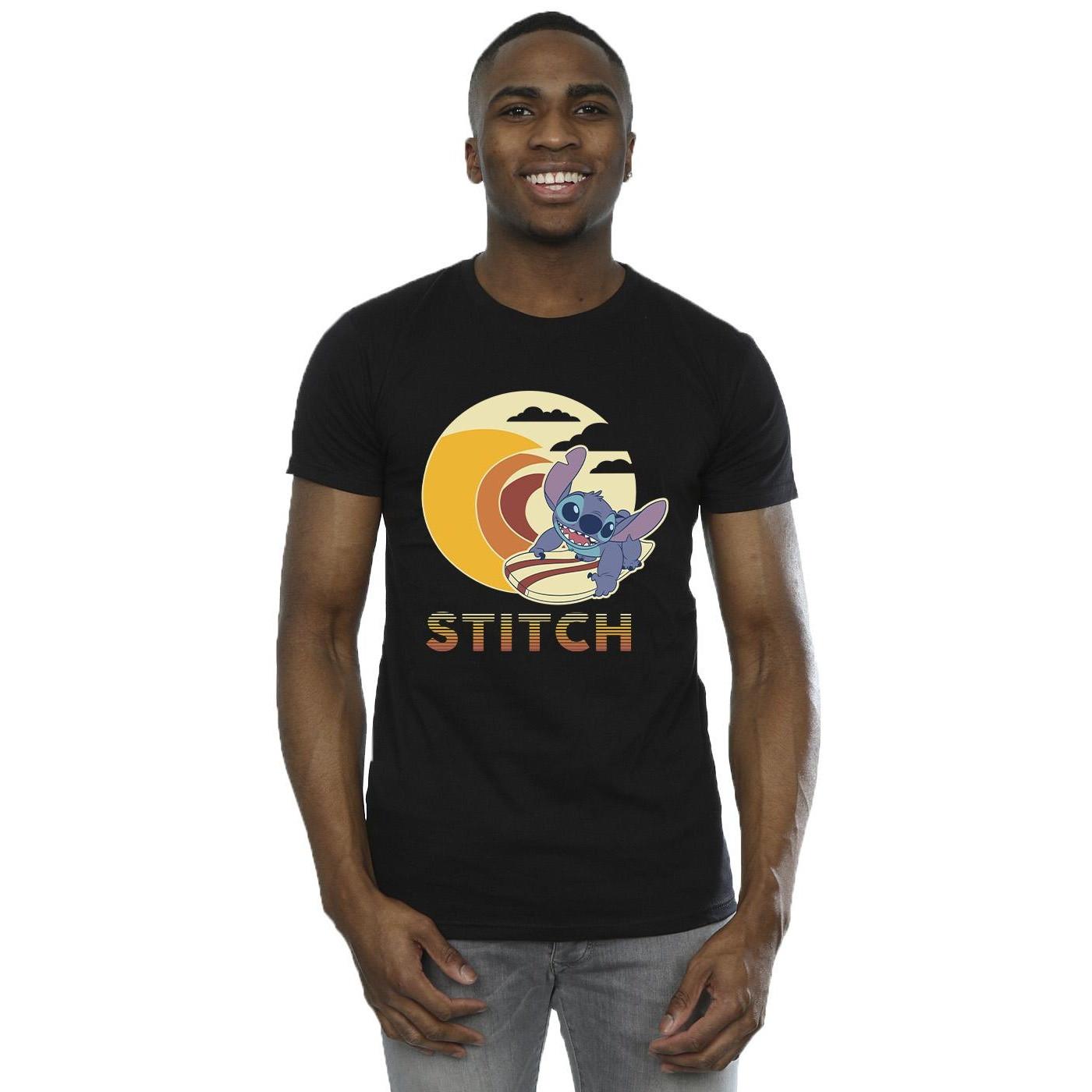 Disney Stitch Surfing Grafik-Print T-Shirt