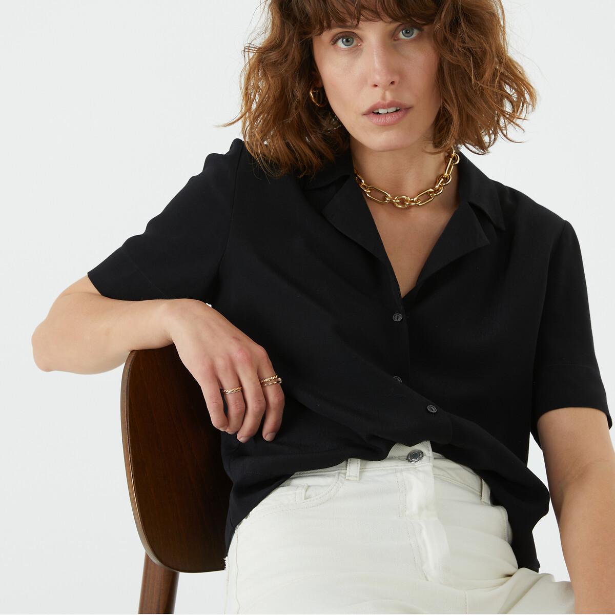 La Redoute Collections Kurzärmelige Reverskragen Bluse