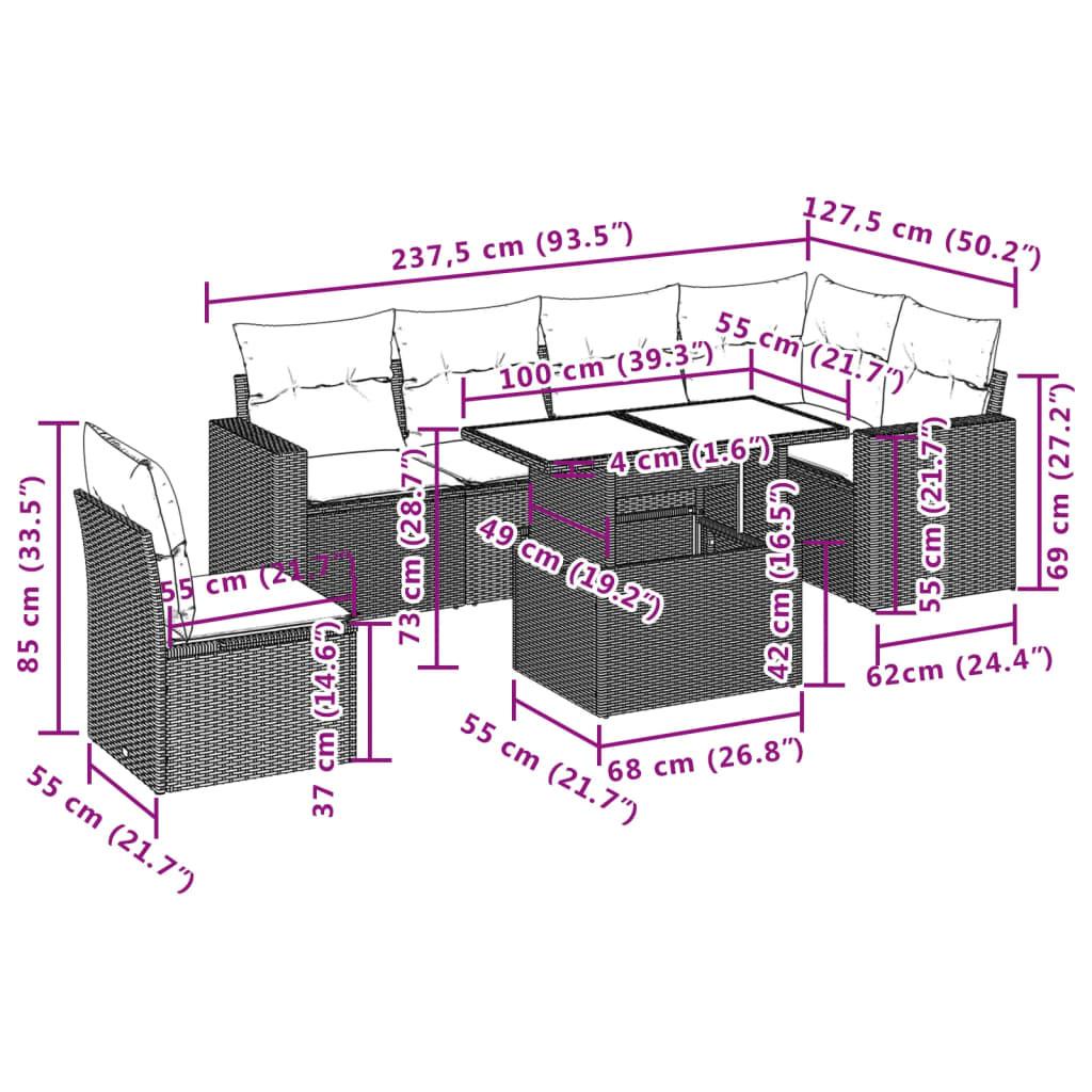 VidaXL Garten sofagarnitur poly-rattan