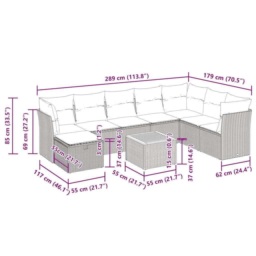 VidaXL Gartensofa set poly-rattan