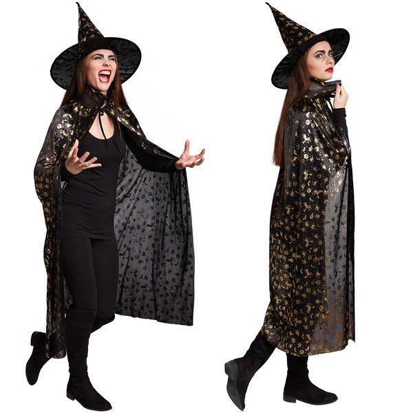 Tectake Unisex Erwachsene Set Hut und Umhang Halloween