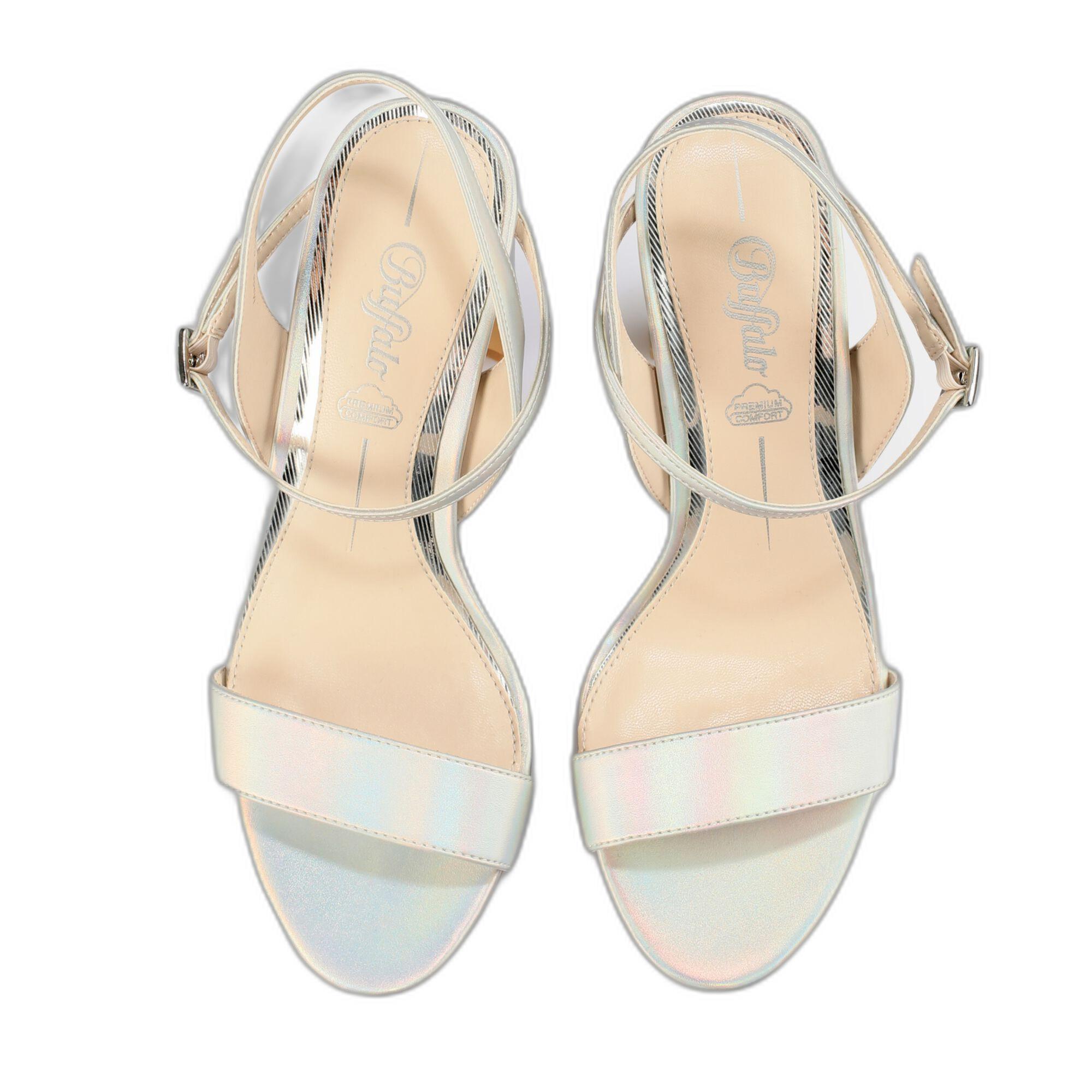 Buffalo sandalen mit veganem nappa-absatz jean neat