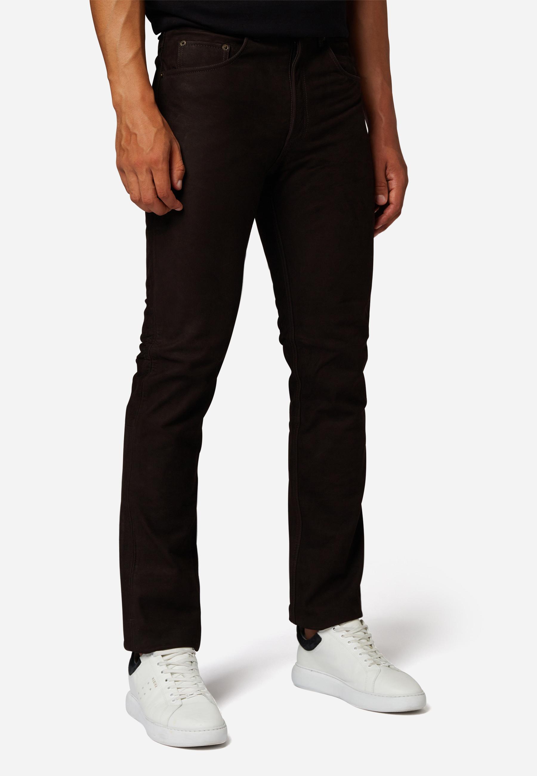 RICANO RT-101 Büffel Nubuk Leder 5-Pocket Straight Leg Hose