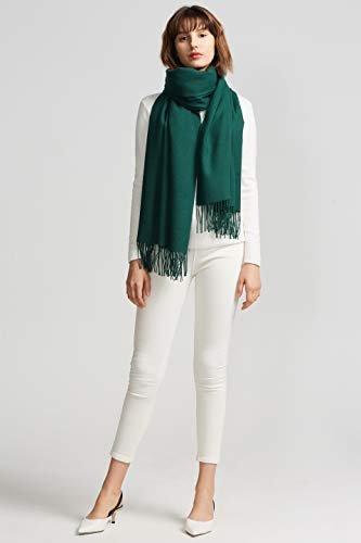 Only-bags.store Schal Warm Winter Herbst einfarbig Baumwolle mit Quasten/Ringen, 40+ Farben einfarbig & kariert
