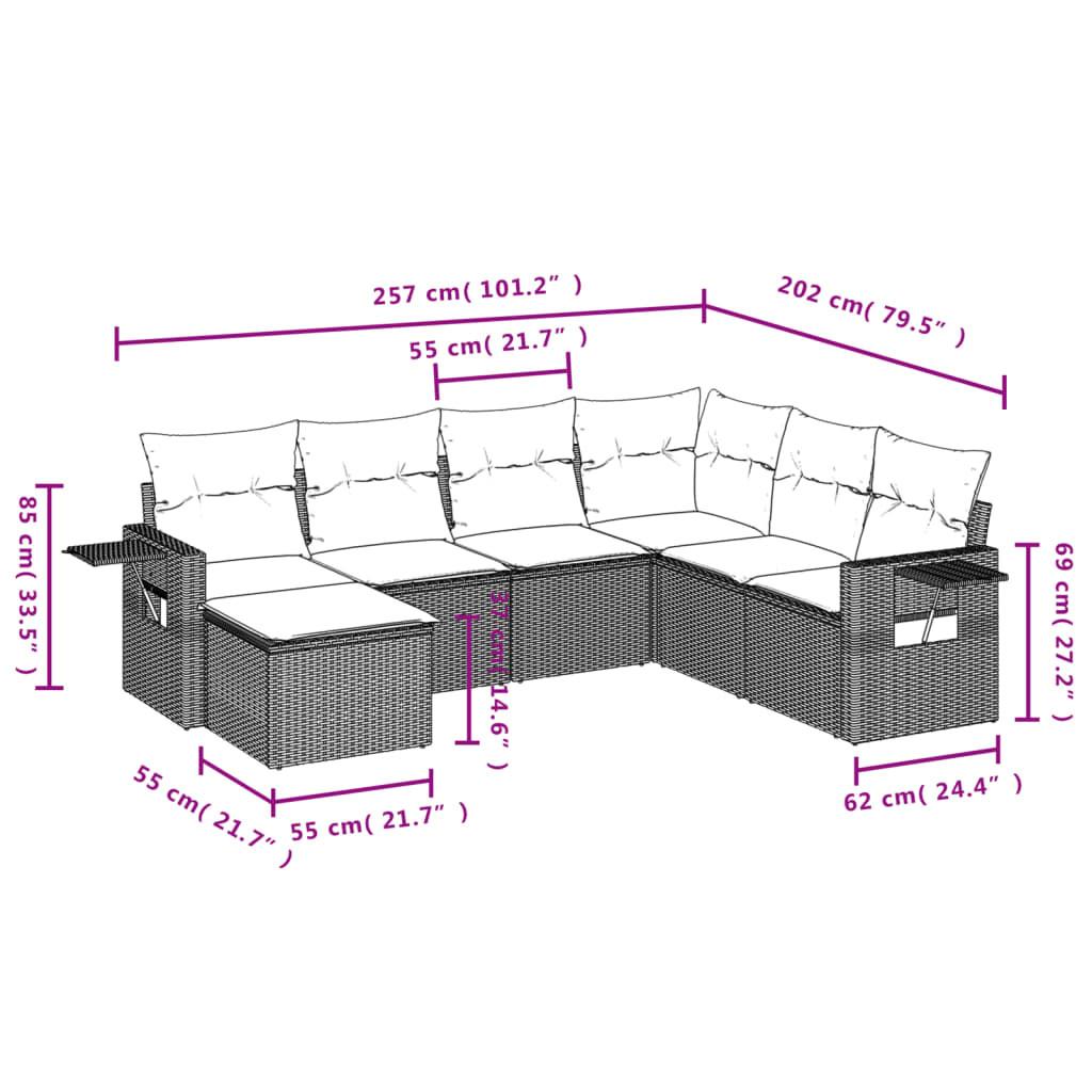 VidaXL Garten sofagarnitur poly-rattan