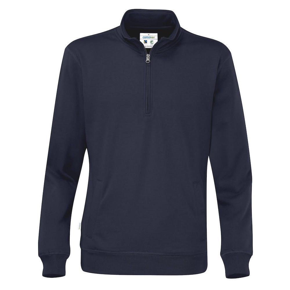 Cottover Sweatshirt mit halbem Reißverschluss