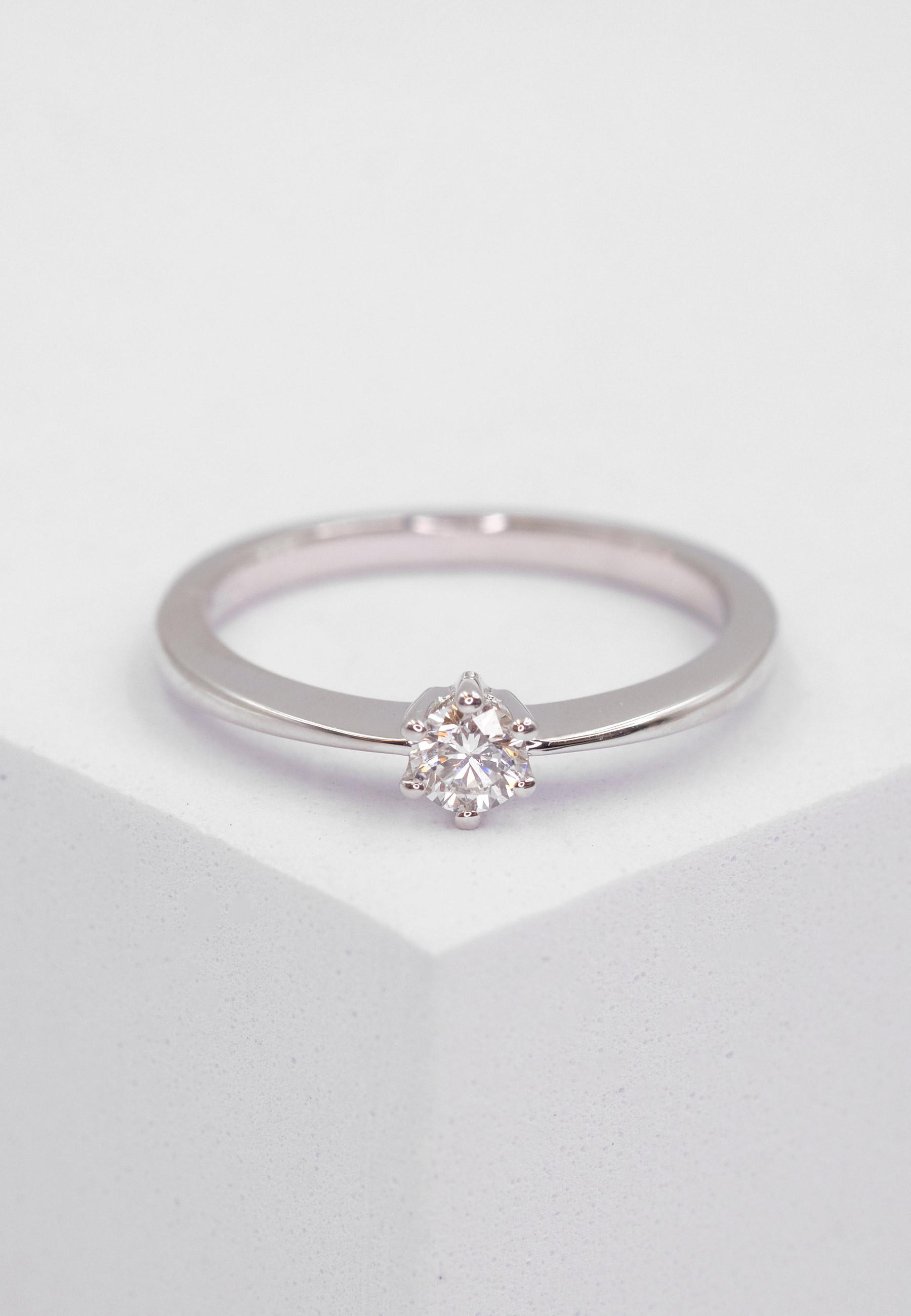 MUAU Schmuck Solitaire Ring Diamant 0.20ct. Weissgold 750