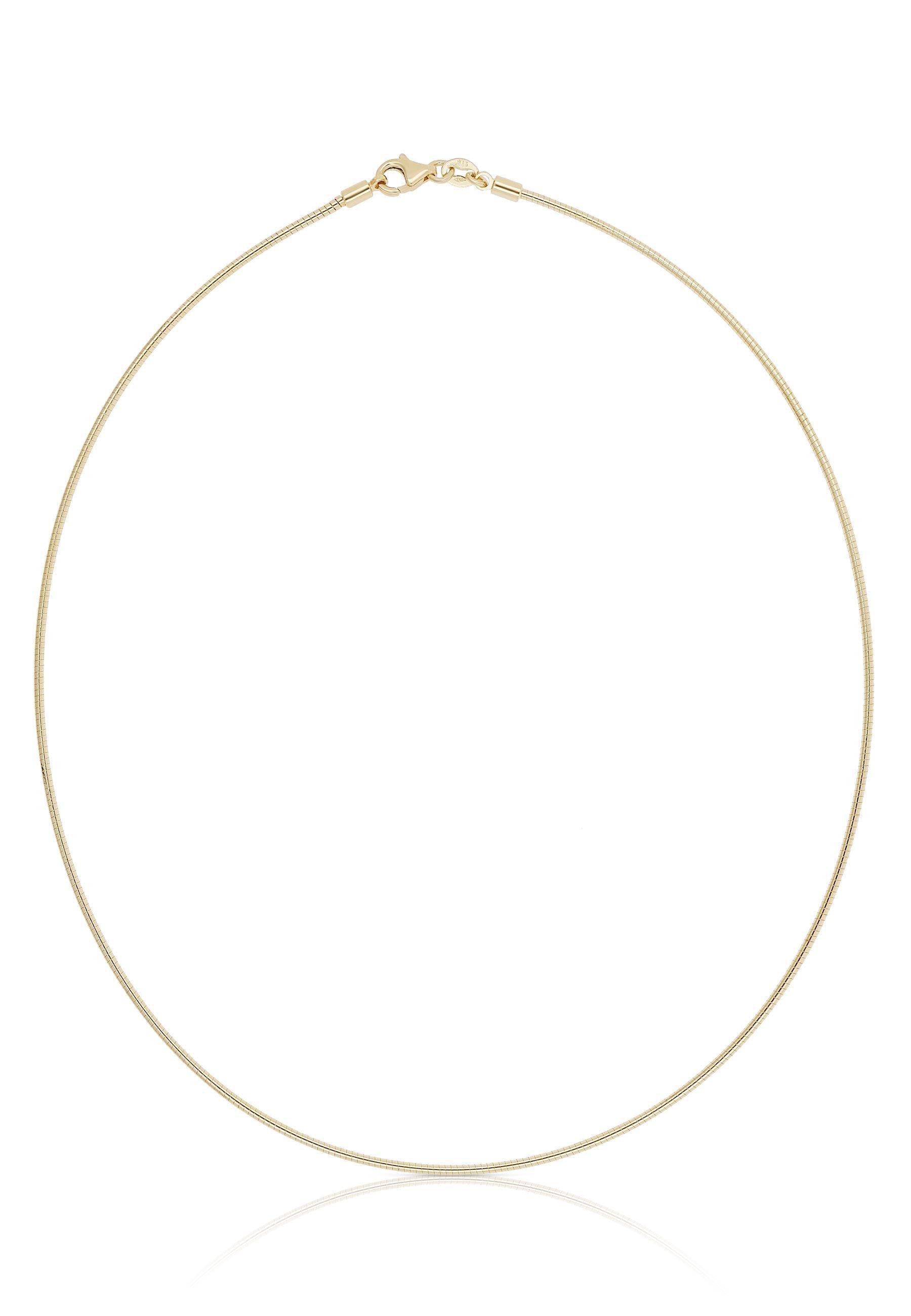 MUAU Schmuck Collier Omega Glied Gelbgold 750, 1.8mm, 50cm