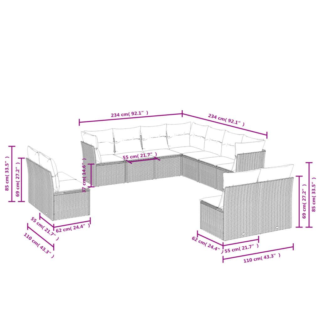 VidaXL Garten sofagarnitur poly-rattan