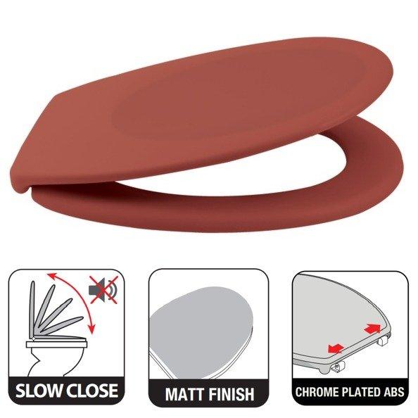 spirella Toilettensitz Duroplast NEELA Terrakotta-Matte - Verchromte ABS-Scharniere