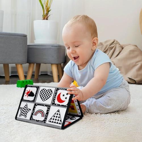 Activity-board Kinderspiegelspielzeug mit kontrastierendem Muster, Baby-Lernspielzeug mit Stoffbuch