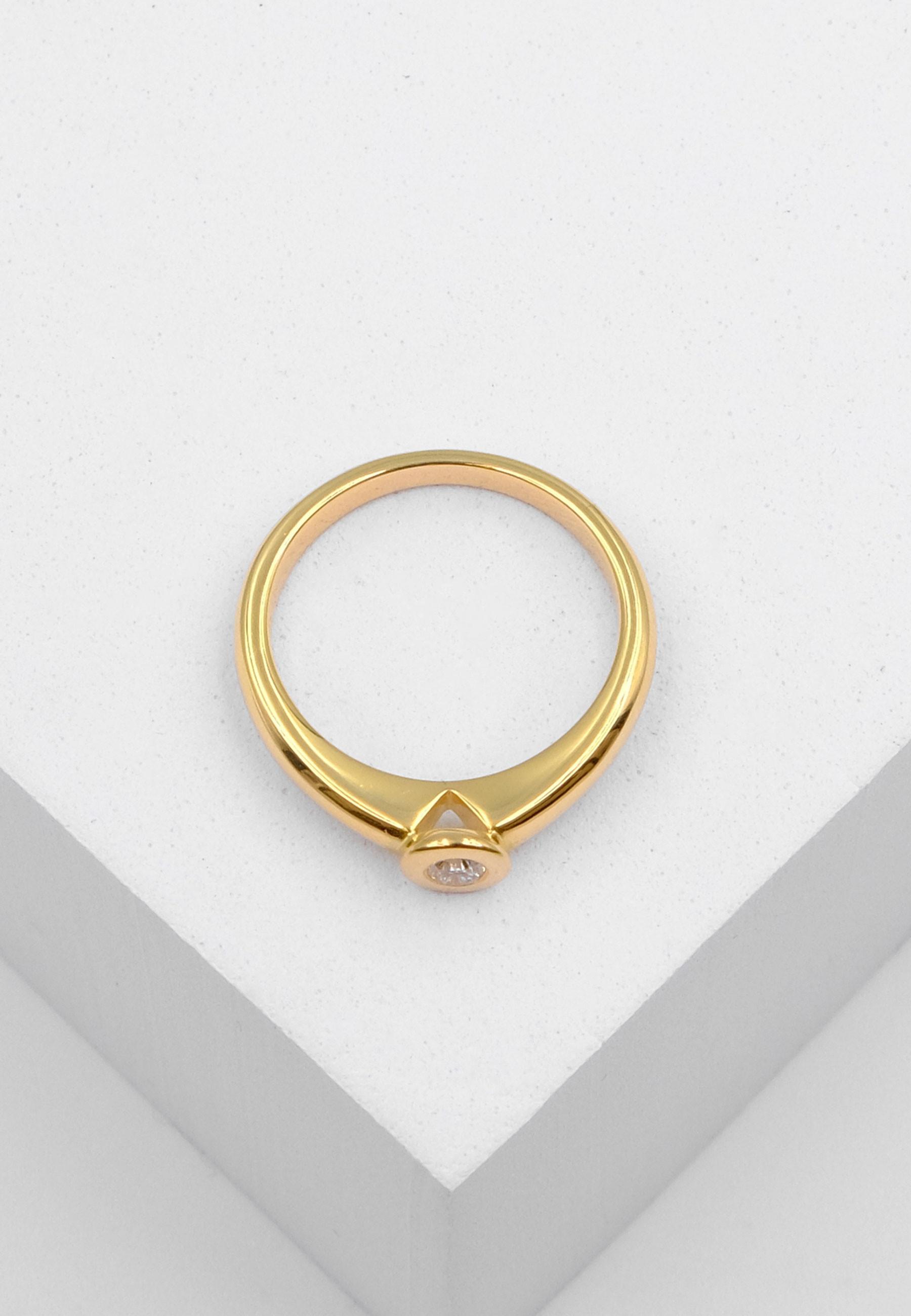 MUAU Schmuck Solitaire Ring Diamant 0.10ct. Gelbgold 750