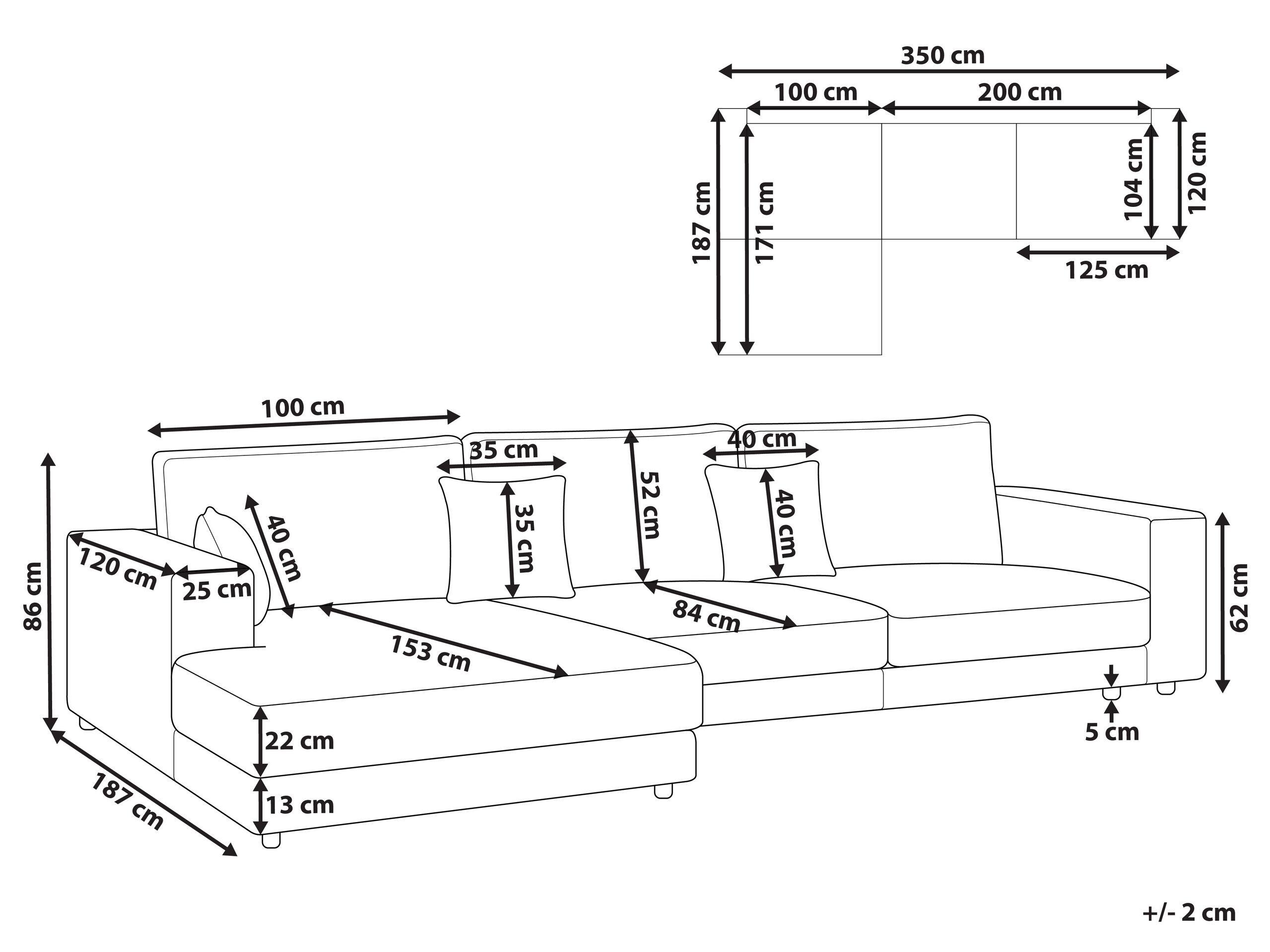 Beliani Ecksofa aus Polyester Skandinavisch LOFOTEN