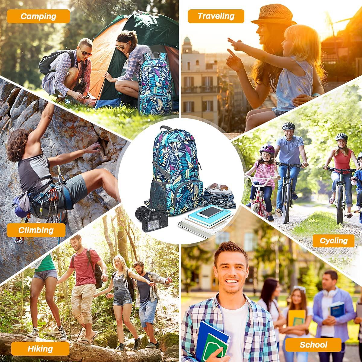 Only-bags.store Packbarer Rucksack Ultraleichter faltbarer Rucksack Wasserdichtes Wandern Tagesrucksack Sicheres Reflektierendes Design Wanderrucksack