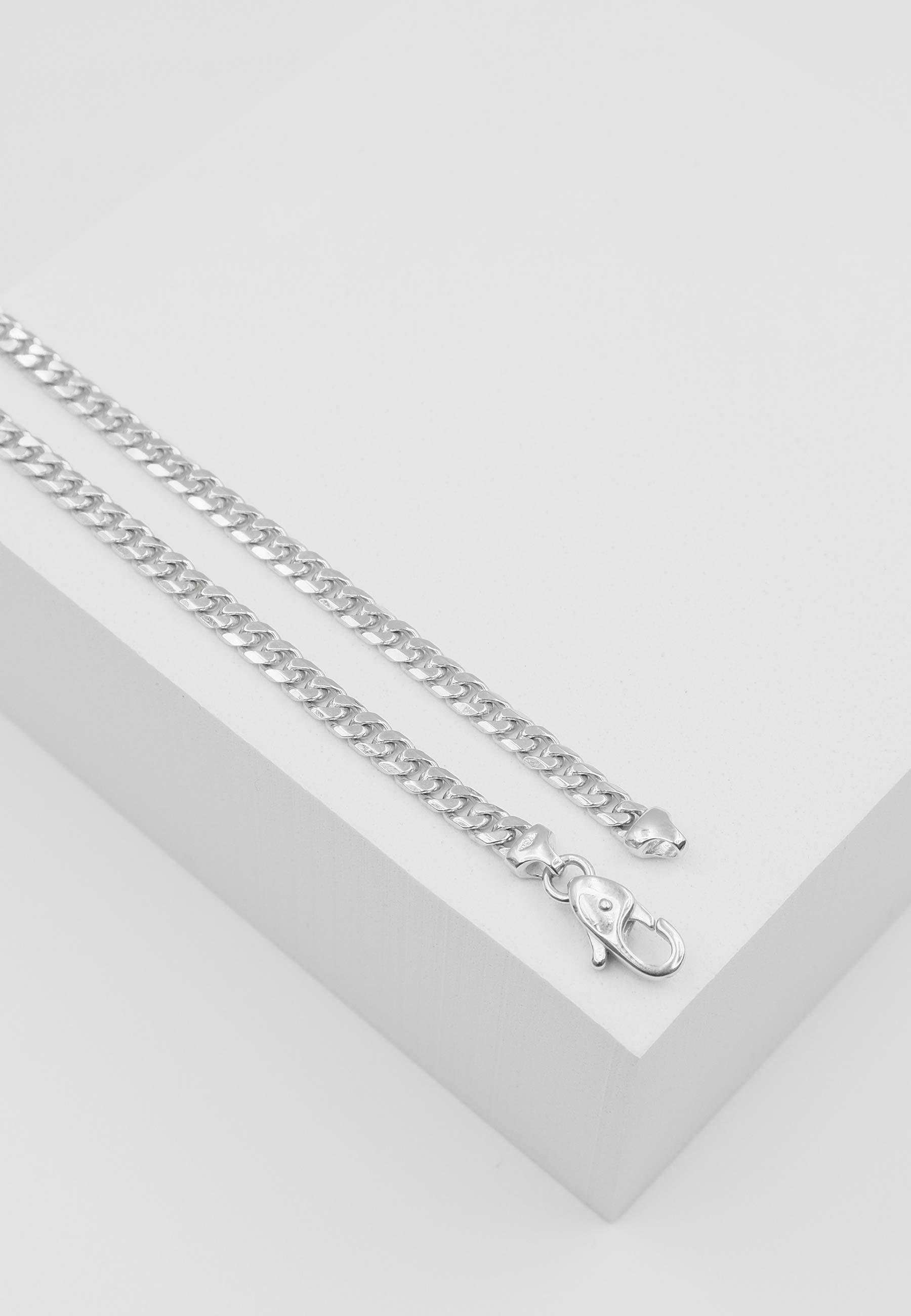 MUAU Schmuck Collier Panzer Weissgold 375, 4mm, 45cm