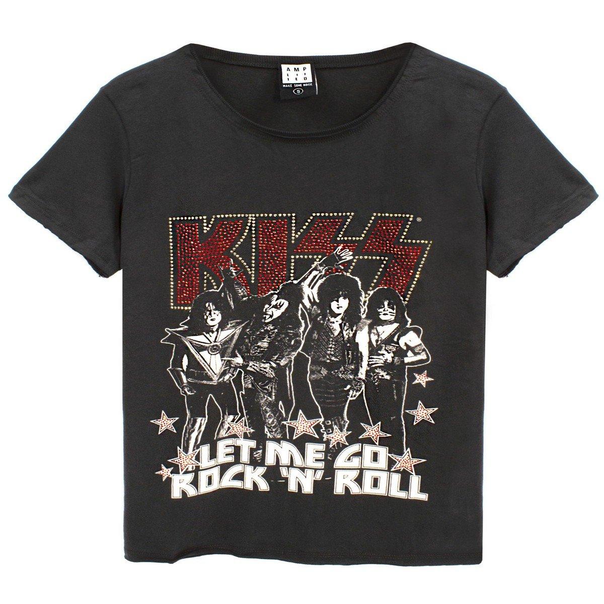 Amplified Let Me Go Rock N Roll Kiss Diamante T-Shirt